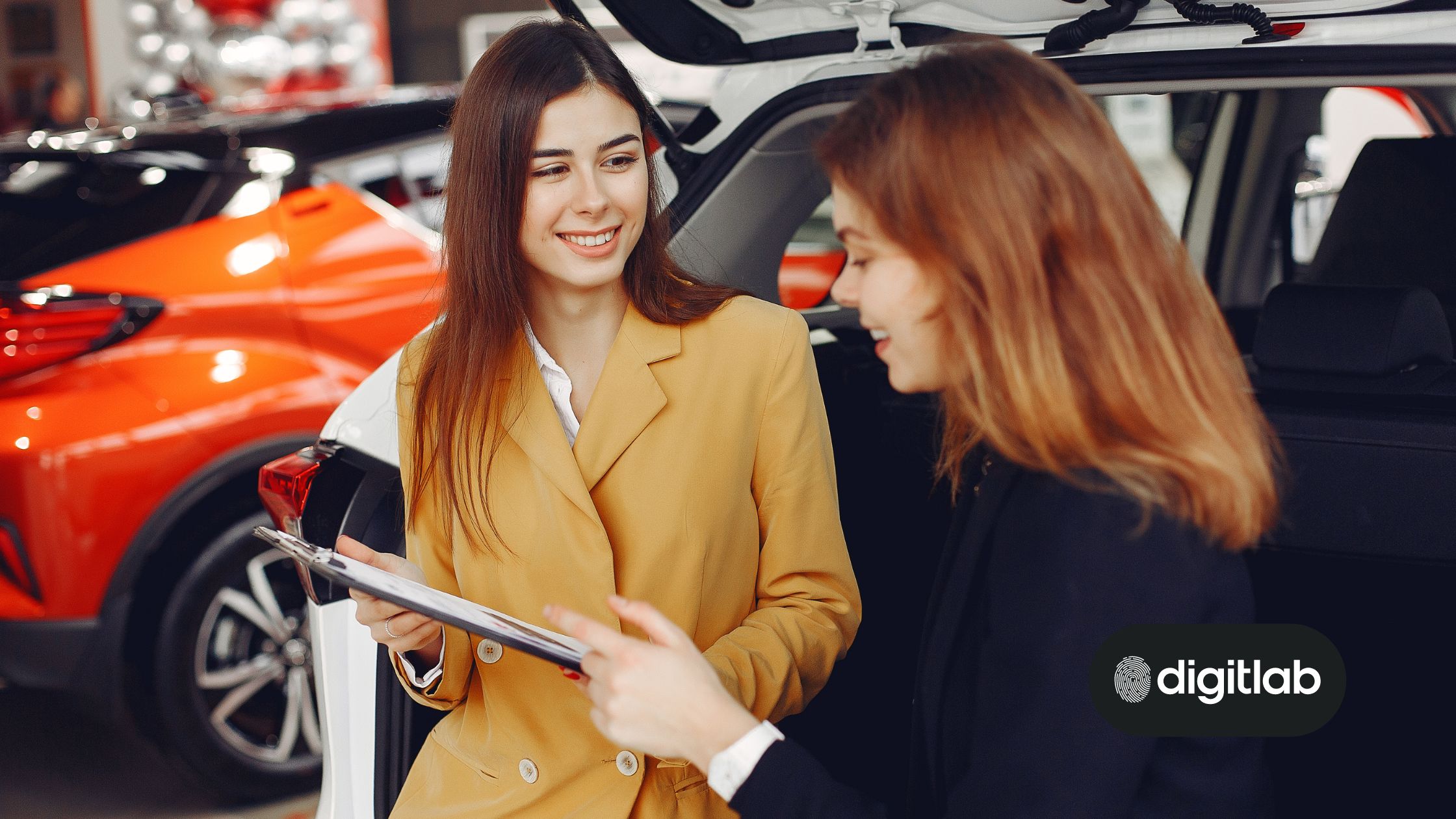 Inbound Marketing for Leads - saleswoman selling a car to woman customer.
