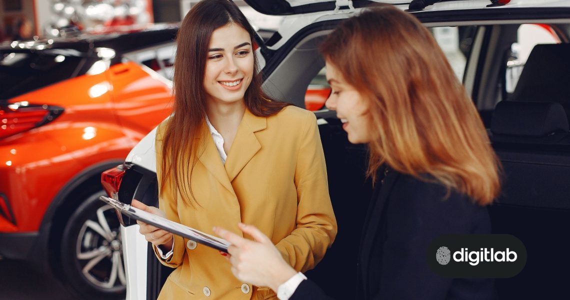 Inbound Marketing for Leads - saleswoman selling a car to woman customer.